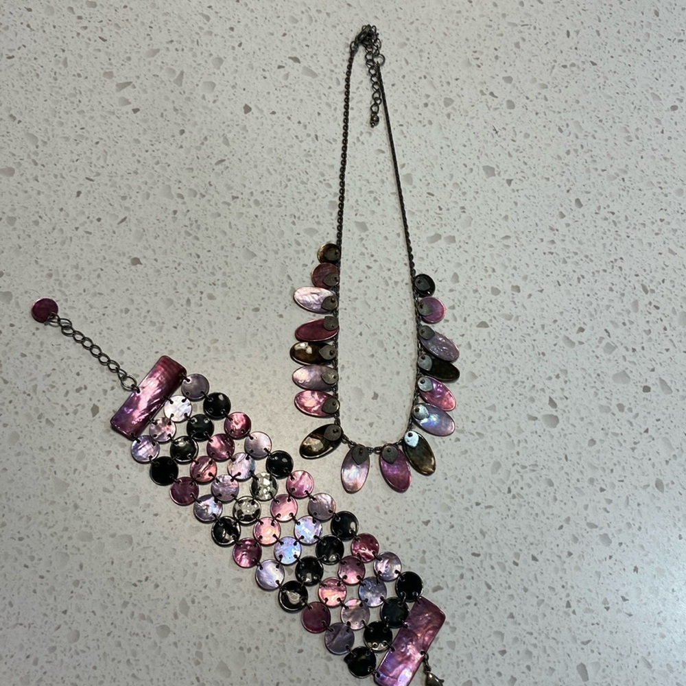 Set of 2 bracelet and necklace handmade delicate